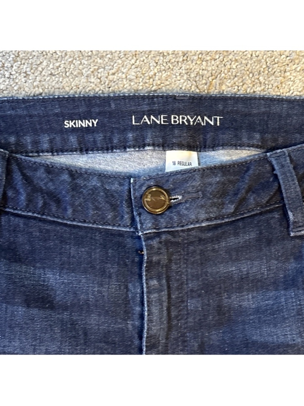 Lane Bryant Women's Blue denim Distressed Ripped Skinny Jeans Stretch size 18 R - Picture 5 of 12